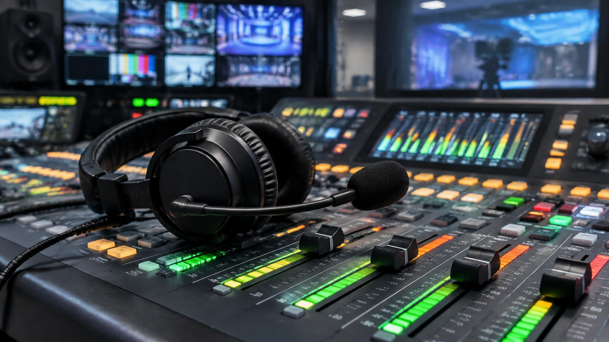 Studio headset and audio mixing equipment